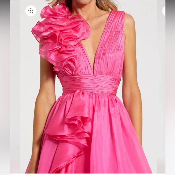 Mac Duggal Vibrant Pink Maxi Dress - Picture 2 of 9